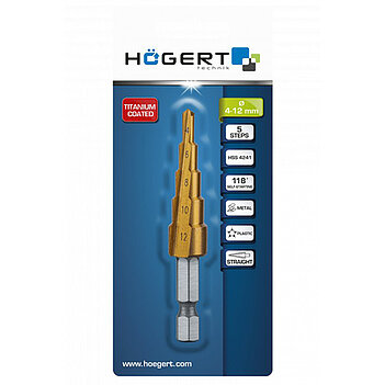 Сверло по металлу Hoegert HSS 4-12 мм 1 шт. (HT6D321)