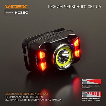 Ліхтар налобний акумуляторний VIDEX 5,0В (VLF-H035C)