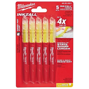 Маркер для текста Milwaukee INKZALL 5 шт. желтый (48223201)