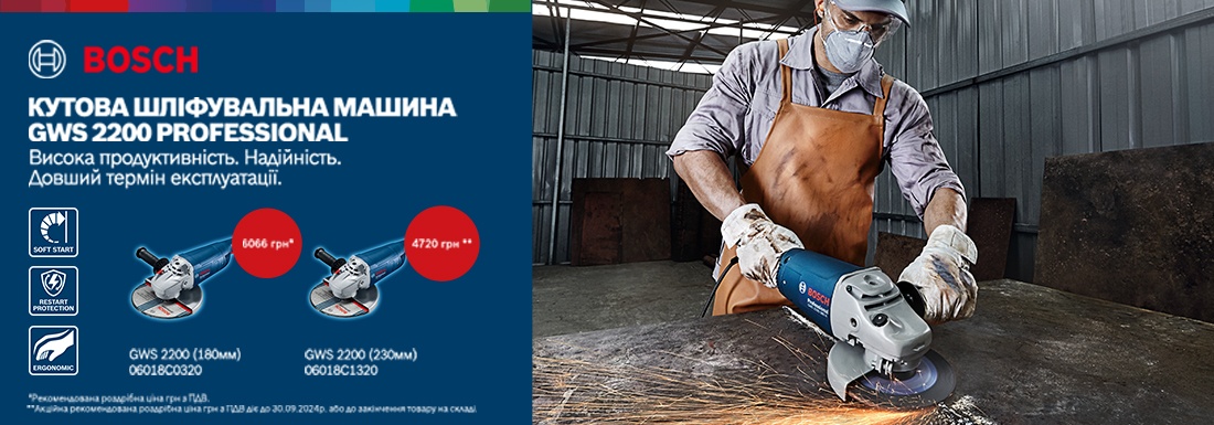 Новинка! Угловая шлифовальная машина Bosch GWS 2200 Professional