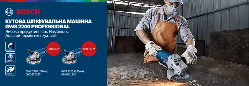 Новинка! Угловая шлифовальная машина Bosch GWS 2200 Professional